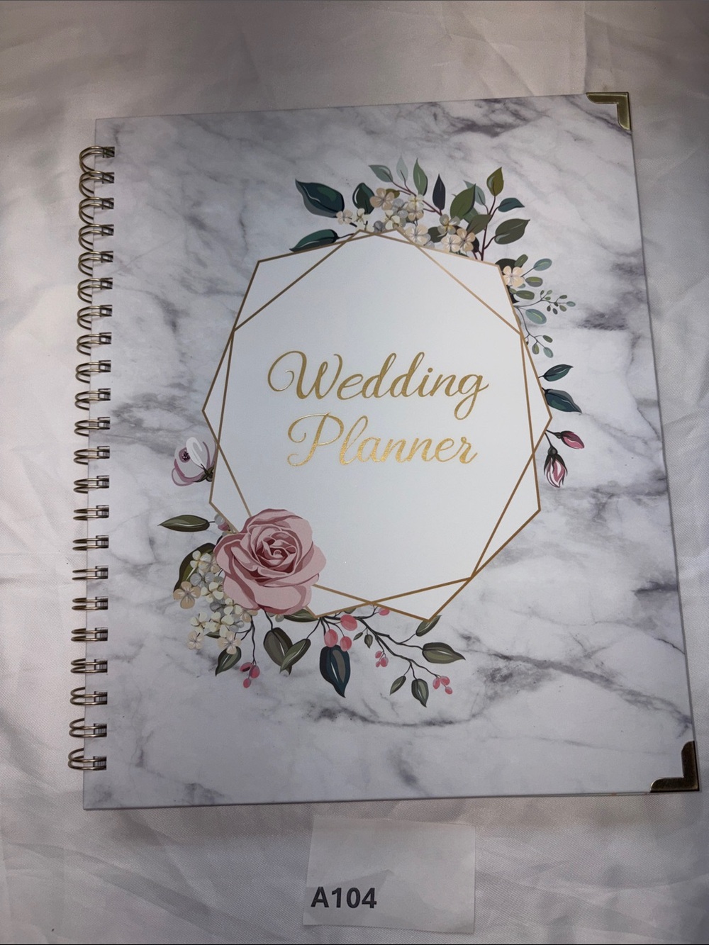 Wedding Planner Notebook - Marble Floral Design in Pink and Green